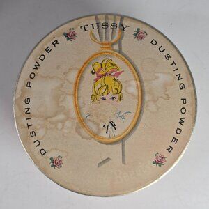 Vintage Tussy Dusting Powder 3.4 Oz With Puff Retro Tin